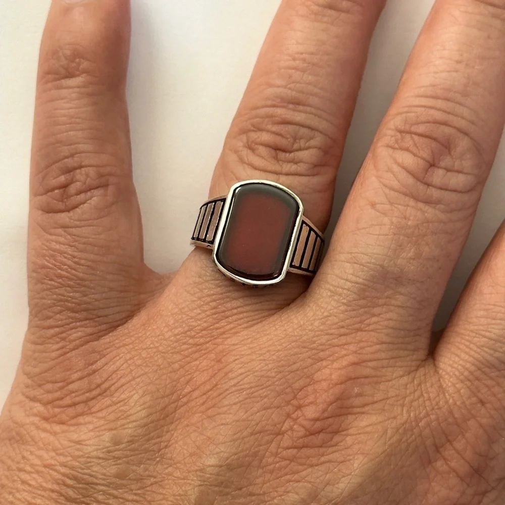 925 Silver red ring